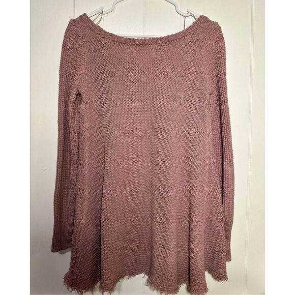 Anthropologie Ruby Moon Boho Raw Hem 100% Cotton Distressed Sweater, Small - Picture 4 of 7